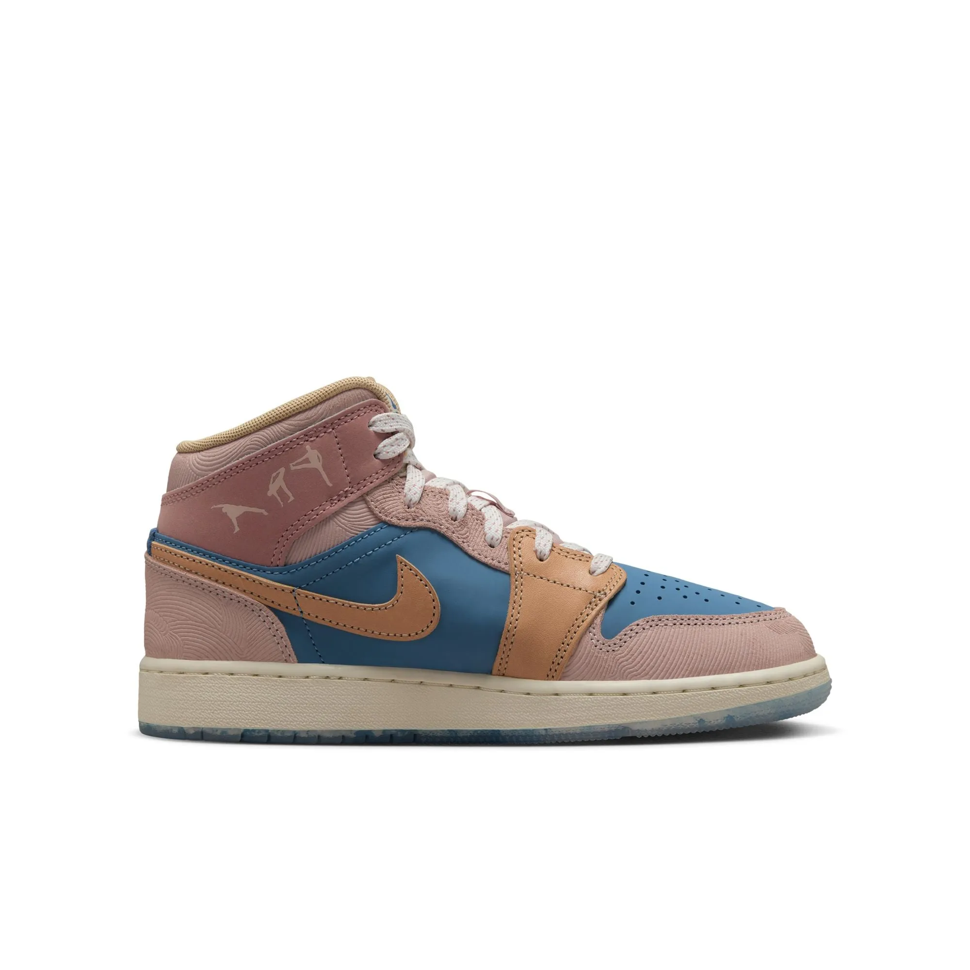 Air Jordan 1 Mid SS GS (Aegean Storm/Hemp/Pink Oxford)