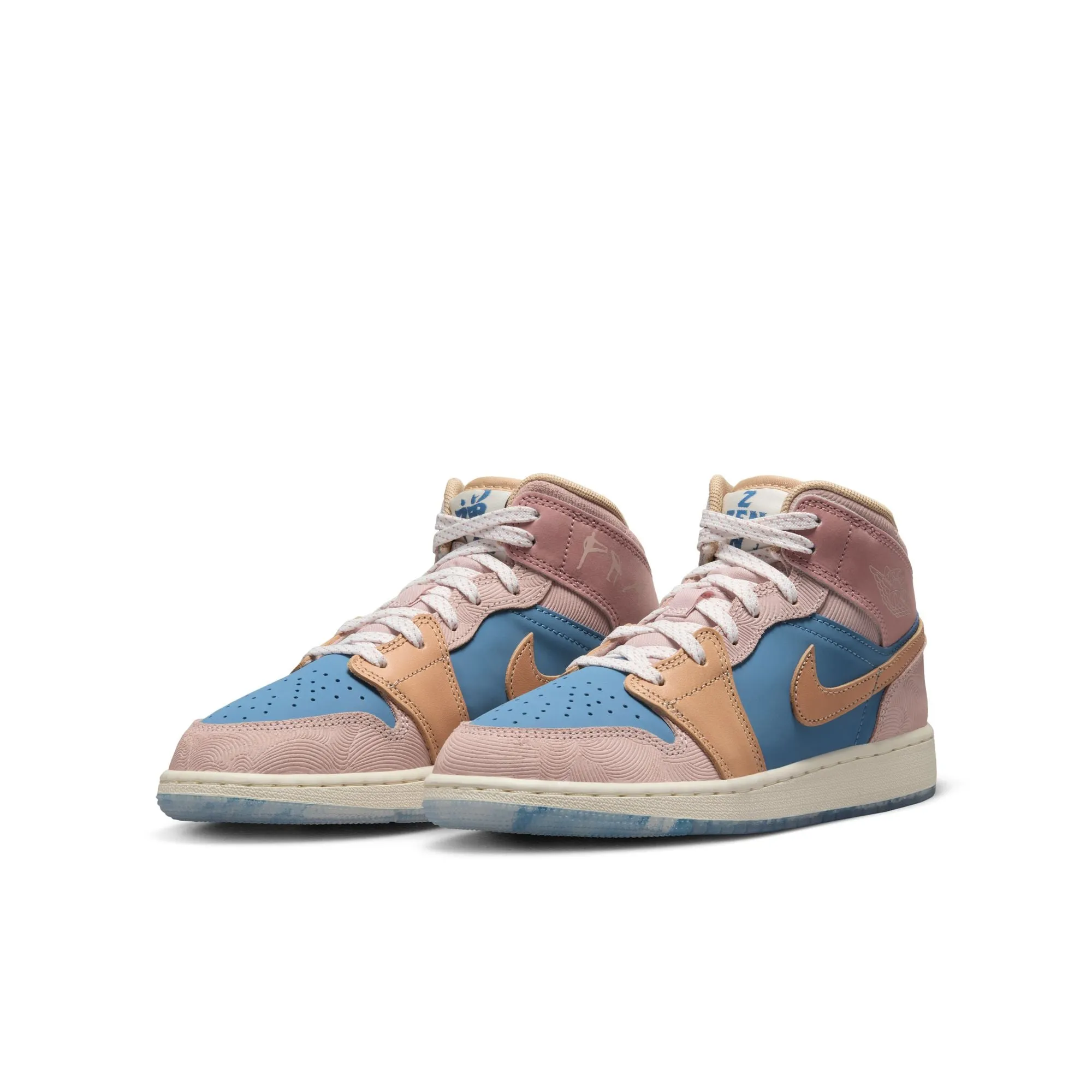 Air Jordan 1 Mid SS GS (Aegean Storm/Hemp/Pink Oxford)