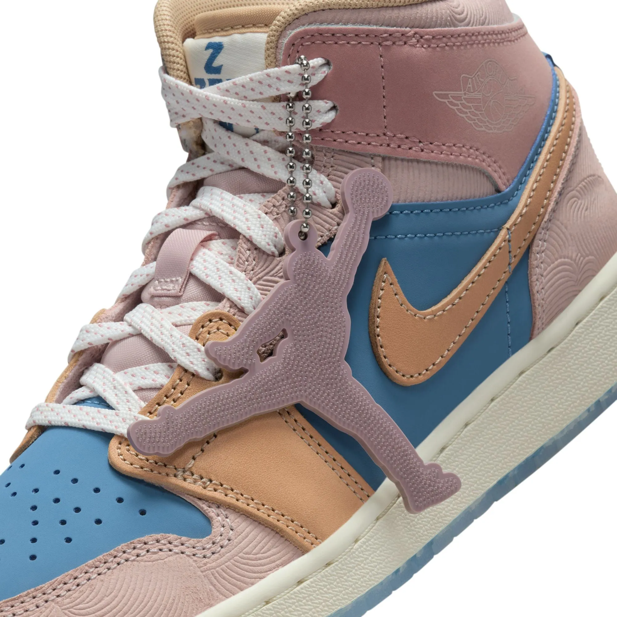 Air Jordan 1 Mid SS GS (Aegean Storm/Hemp/Pink Oxford)