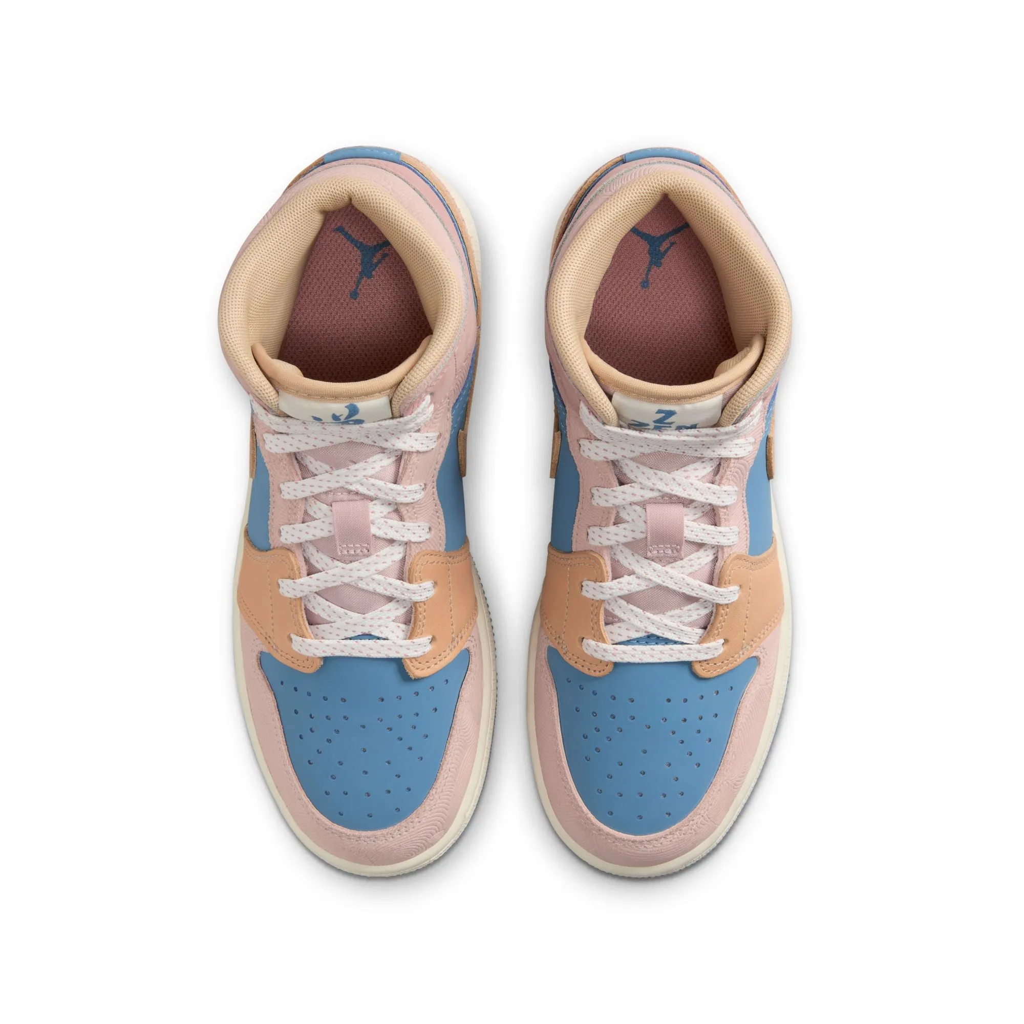 Air Jordan 1 Mid SS GS (Aegean Storm/Hemp/Pink Oxford)