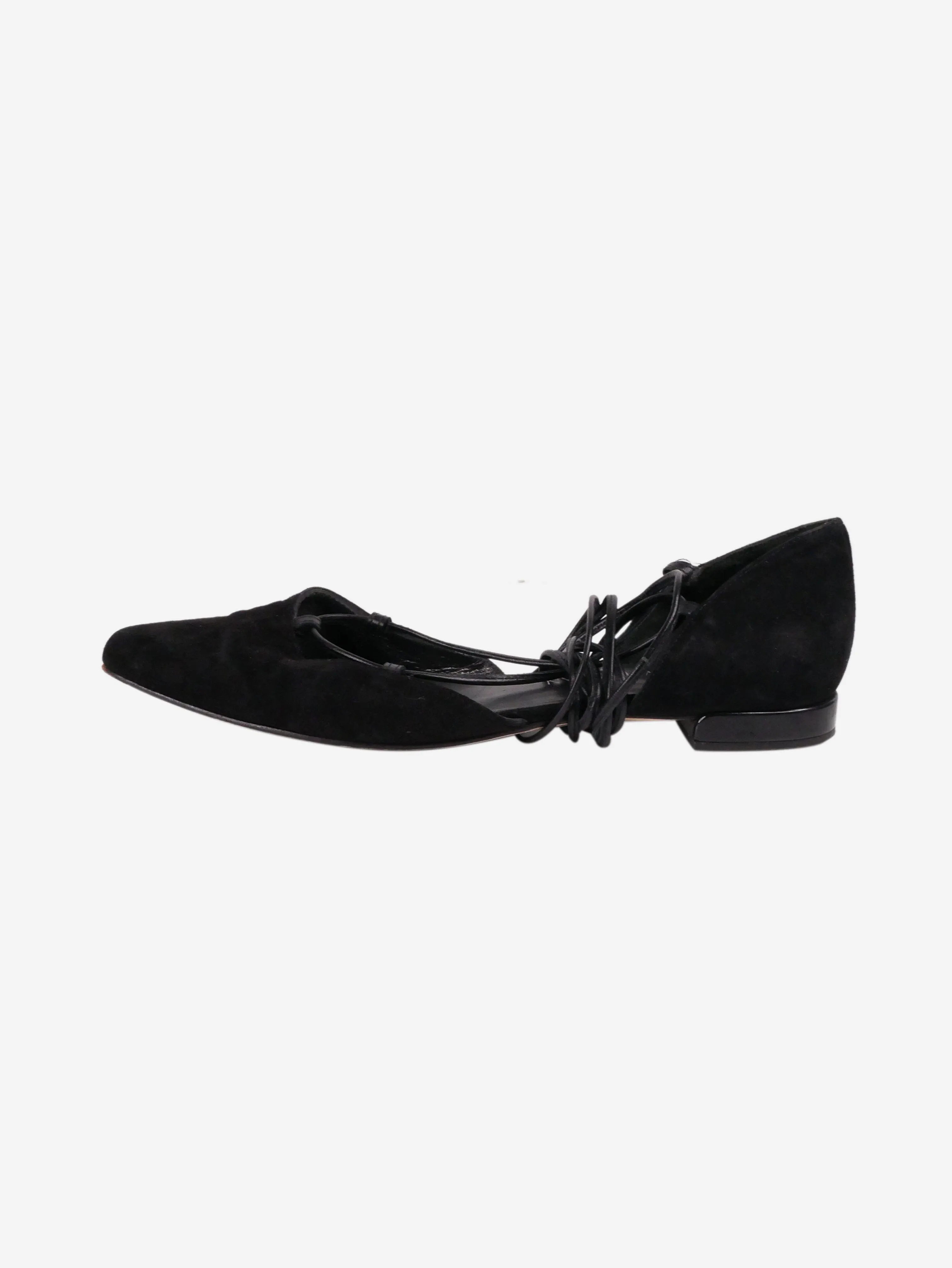 Black suede flat shoes - size EU 36.5