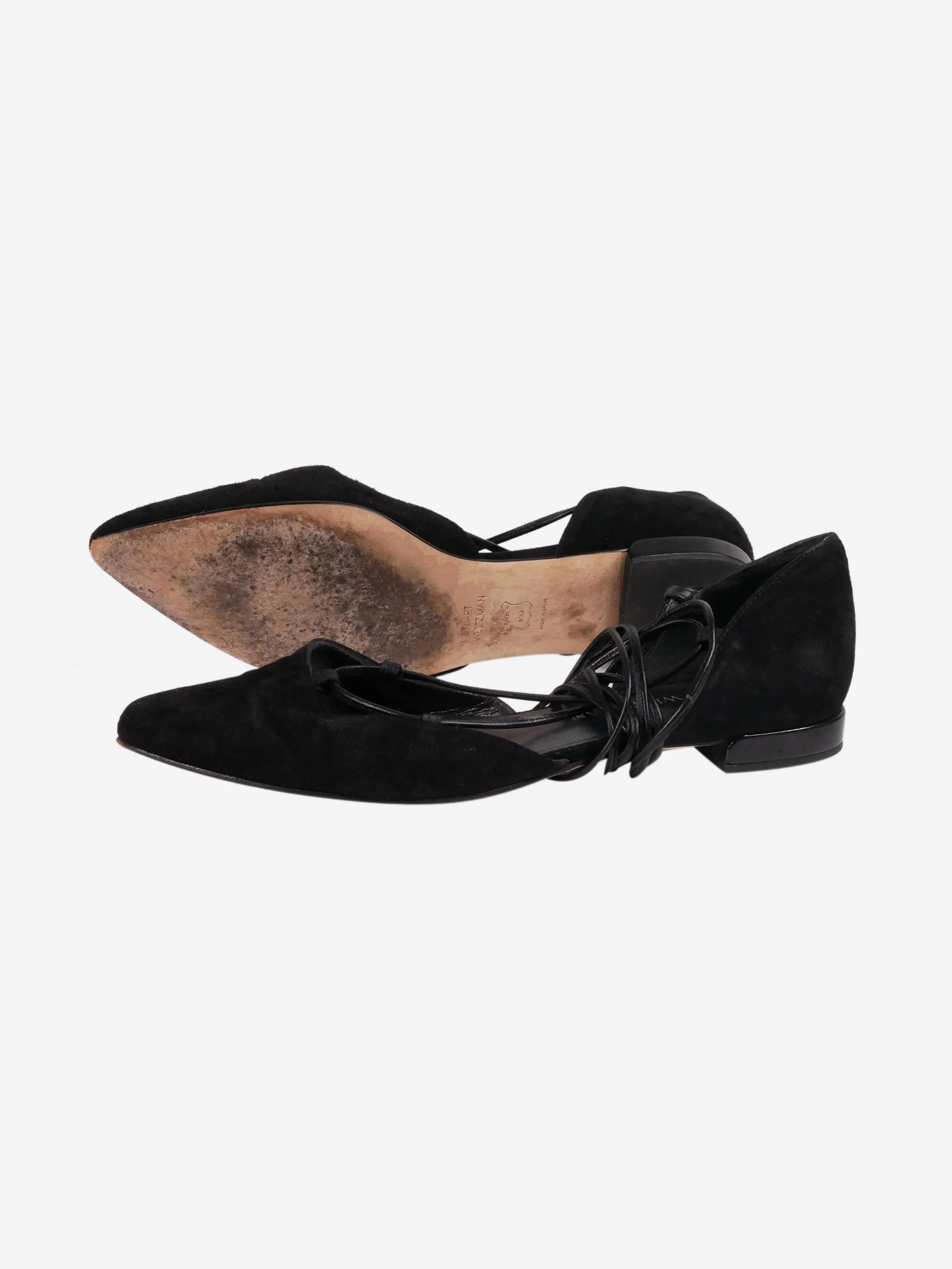 Black suede flat shoes - size EU 36.5