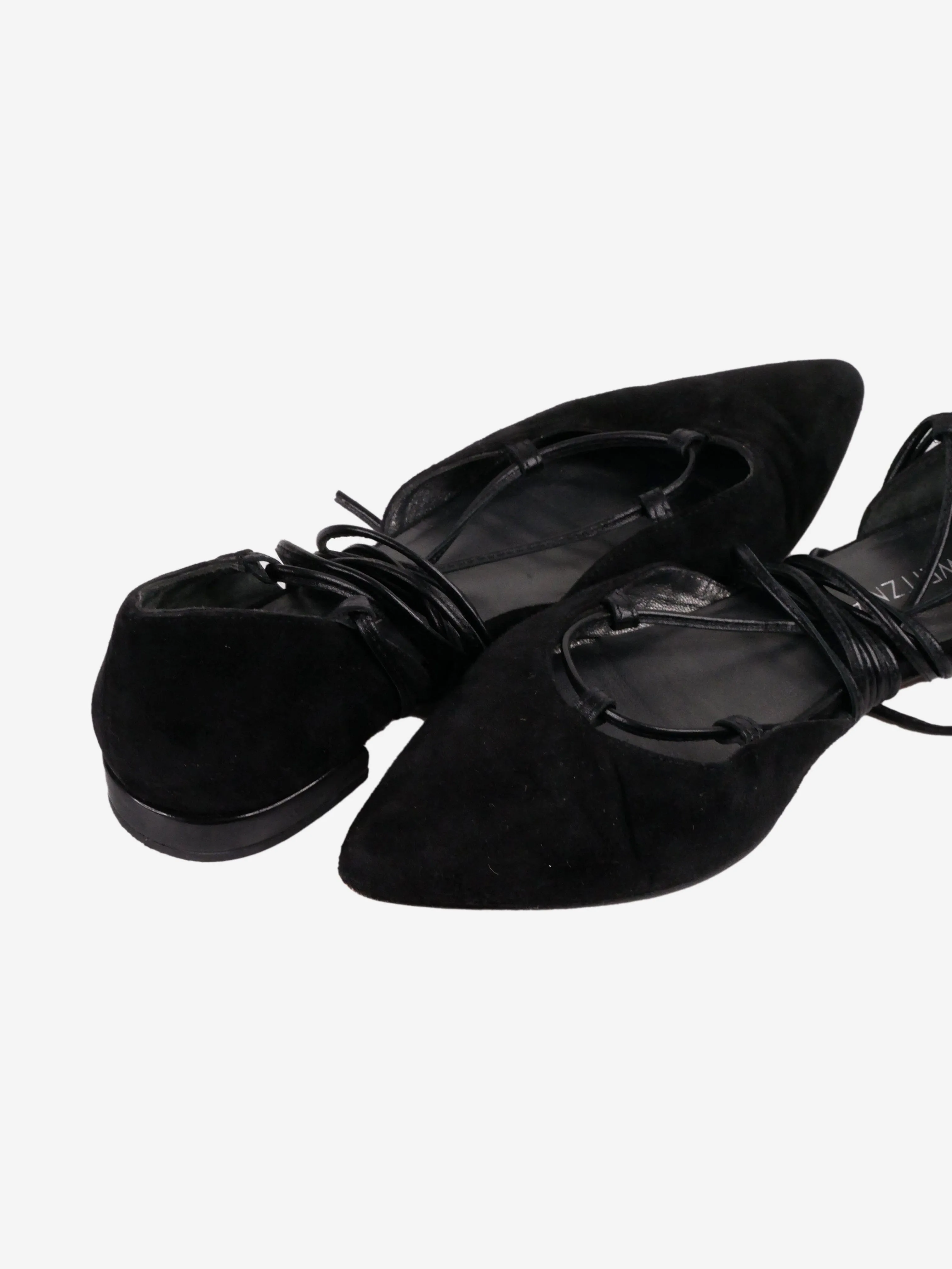 Black suede flat shoes - size EU 36.5