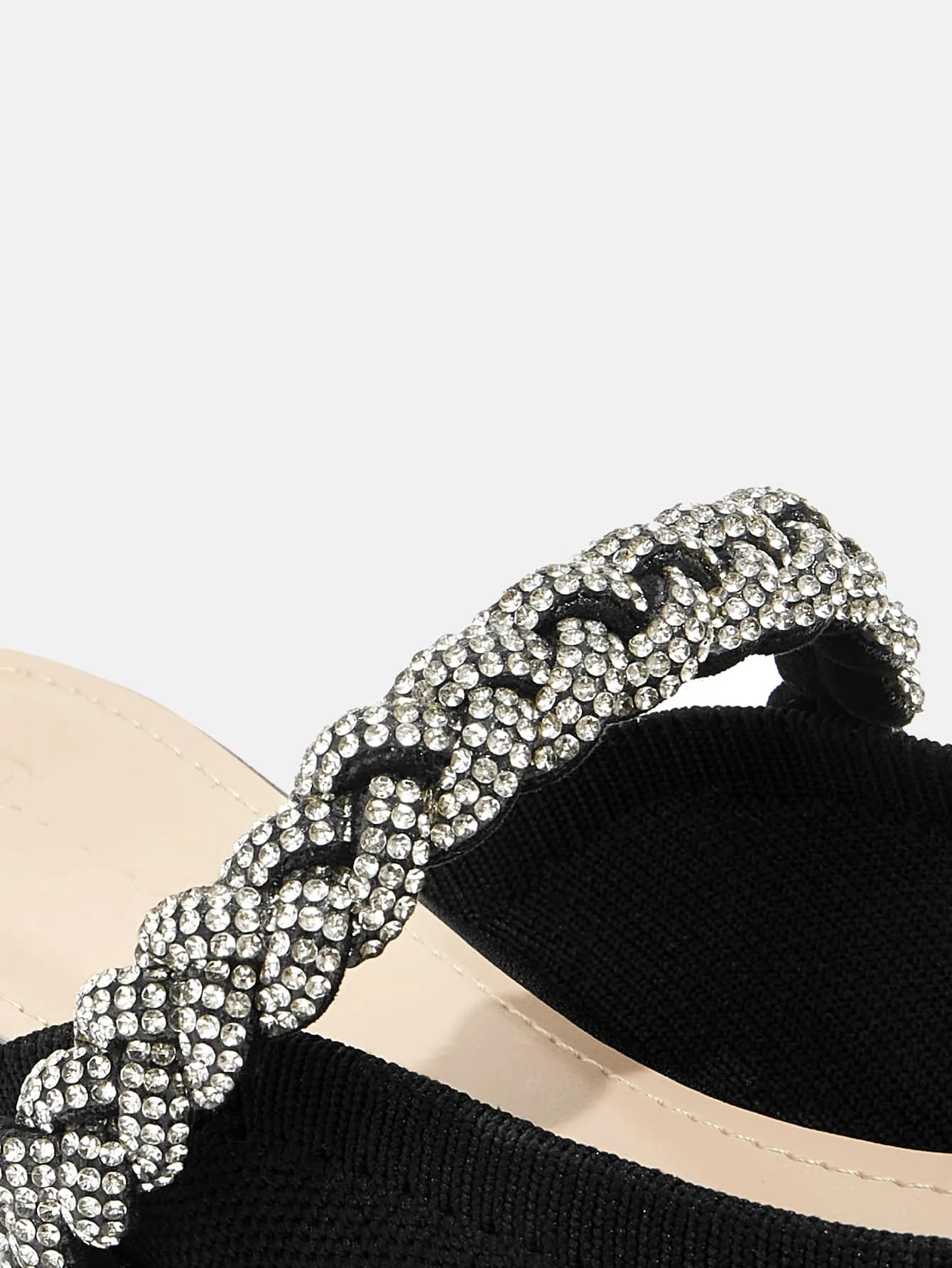 CUCCOO CHICEST Woman Shoes Rhinestone Decor Point Toe Mules For Spring And Summer Vacation Shoes Summer Sale Elegant Flats Back To School Shoes College Student Shoes