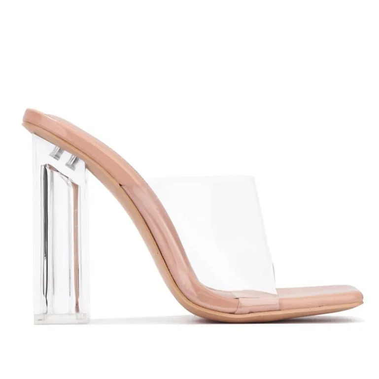 Edna Transparent Heel Black / Nude