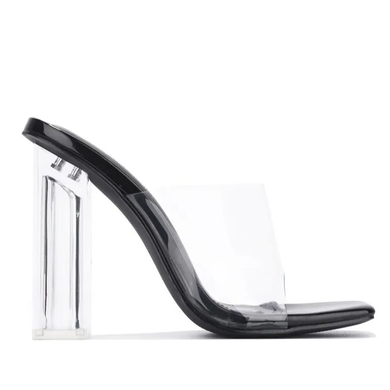 Edna Transparent Heel Black / Nude