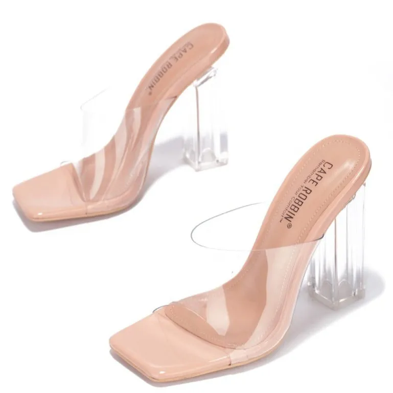 Edna Transparent Heel Black / Nude