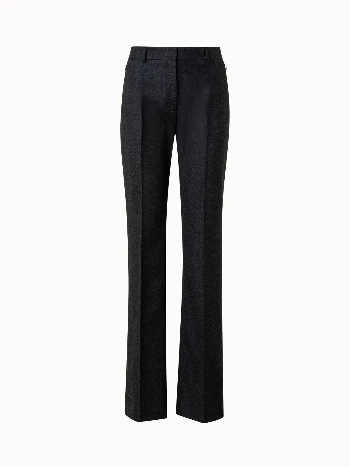 Flanell-Schlaghose aus Woll-Stretch-Flanell
