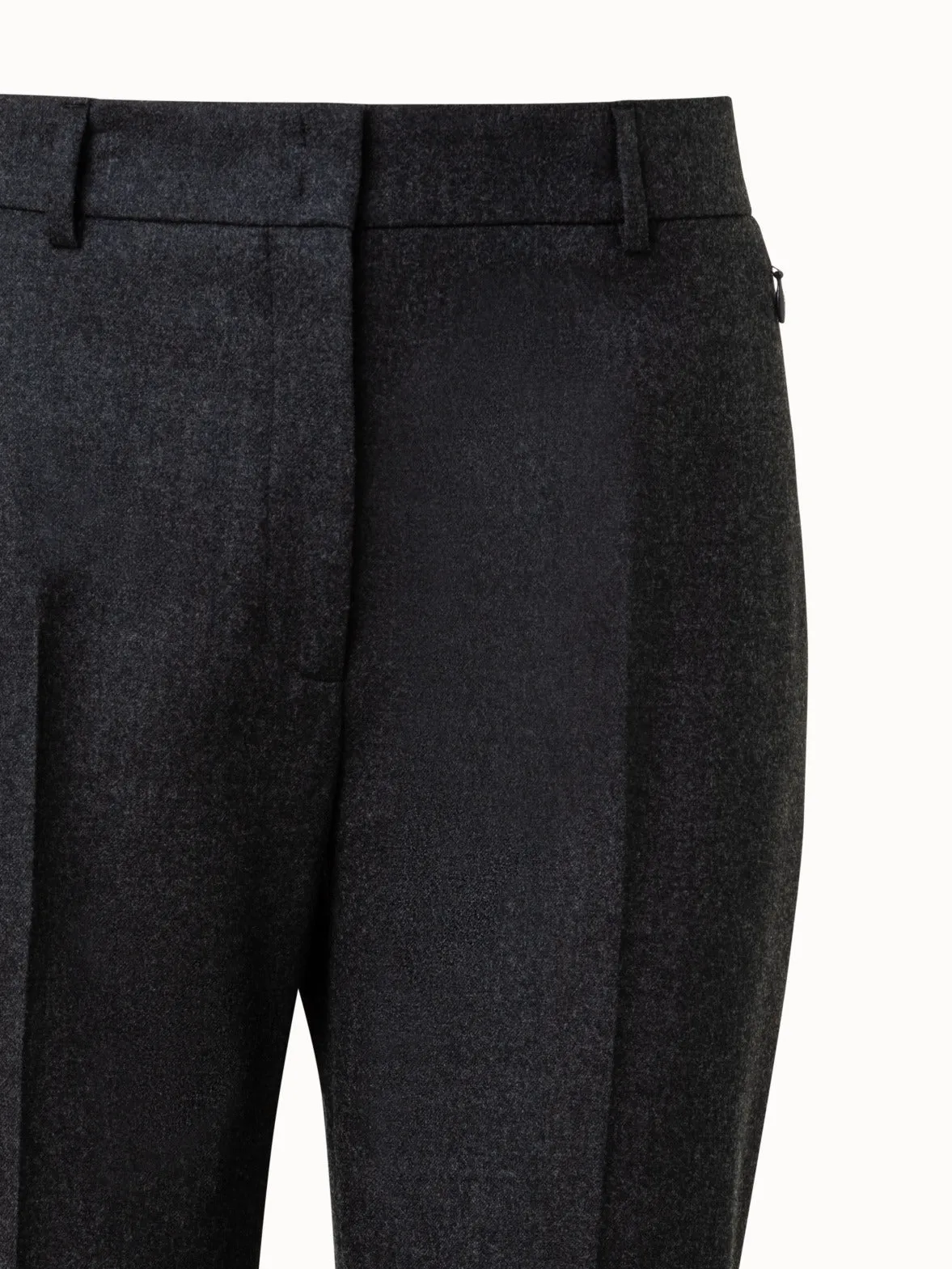 Flanell-Schlaghose aus Woll-Stretch-Flanell