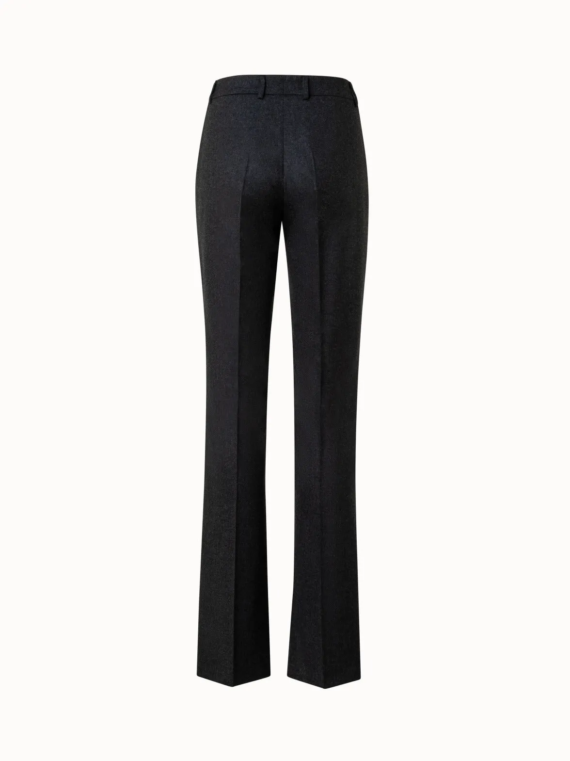 Flanell-Schlaghose aus Woll-Stretch-Flanell