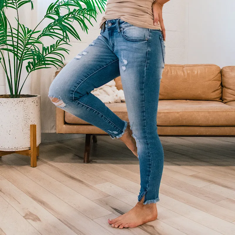 KanCan Addison Hem Detail Distressed Skinny Jeans