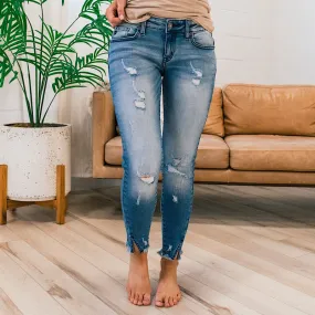 KanCan Addison Hem Detail Distressed Skinny Jeans