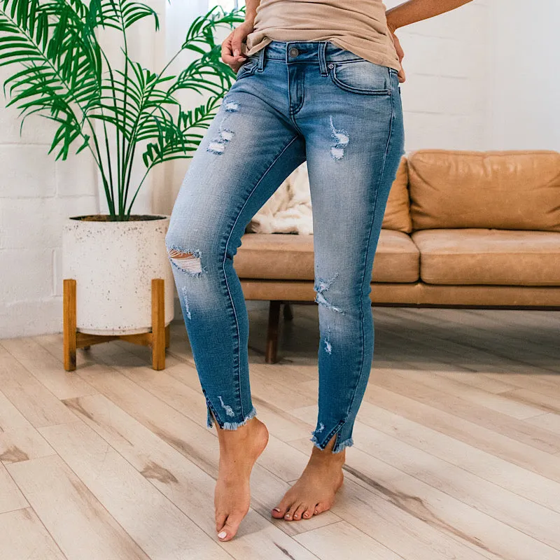 KanCan Addison Hem Detail Distressed Skinny Jeans