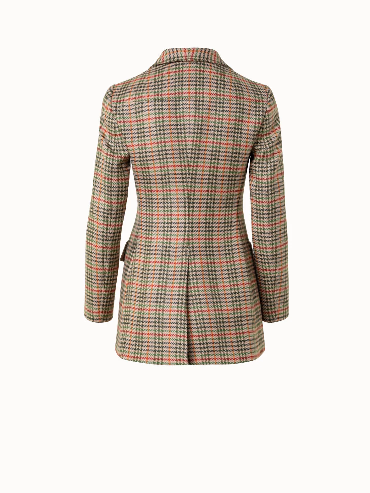 Kurze Jacke aus kariertem Woll-Stretch-Flanell