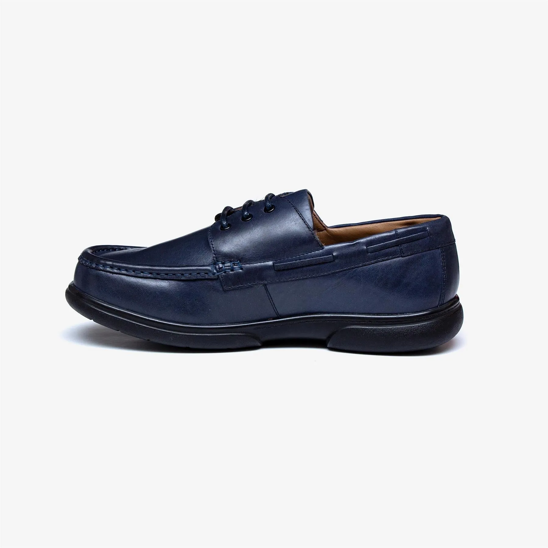 Mens Wide Fit Tredd Well Dean Shoes Navy Boat Shoes