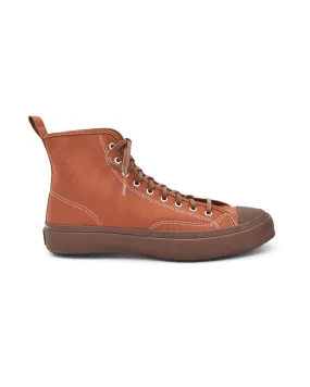 Moonstar Basket Hi High Top Brick Brown Canvas Sneaker