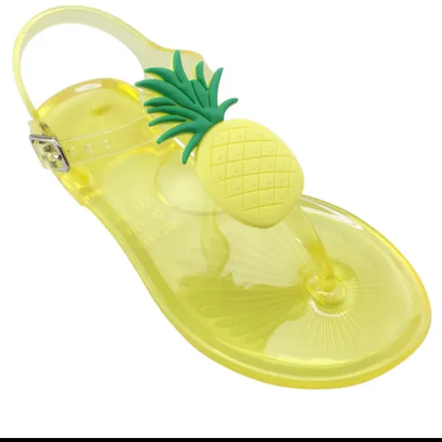 PINEAPPLE YELLOW FRUIT THONG SANDALS