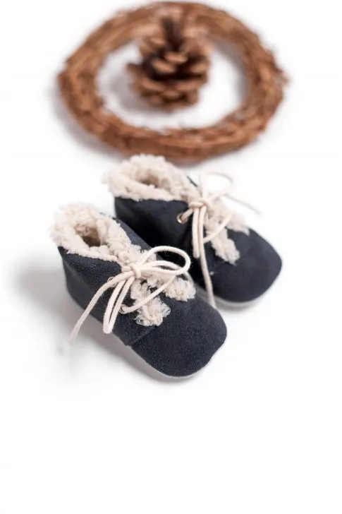 Shoes - Navy shoes with sherpa