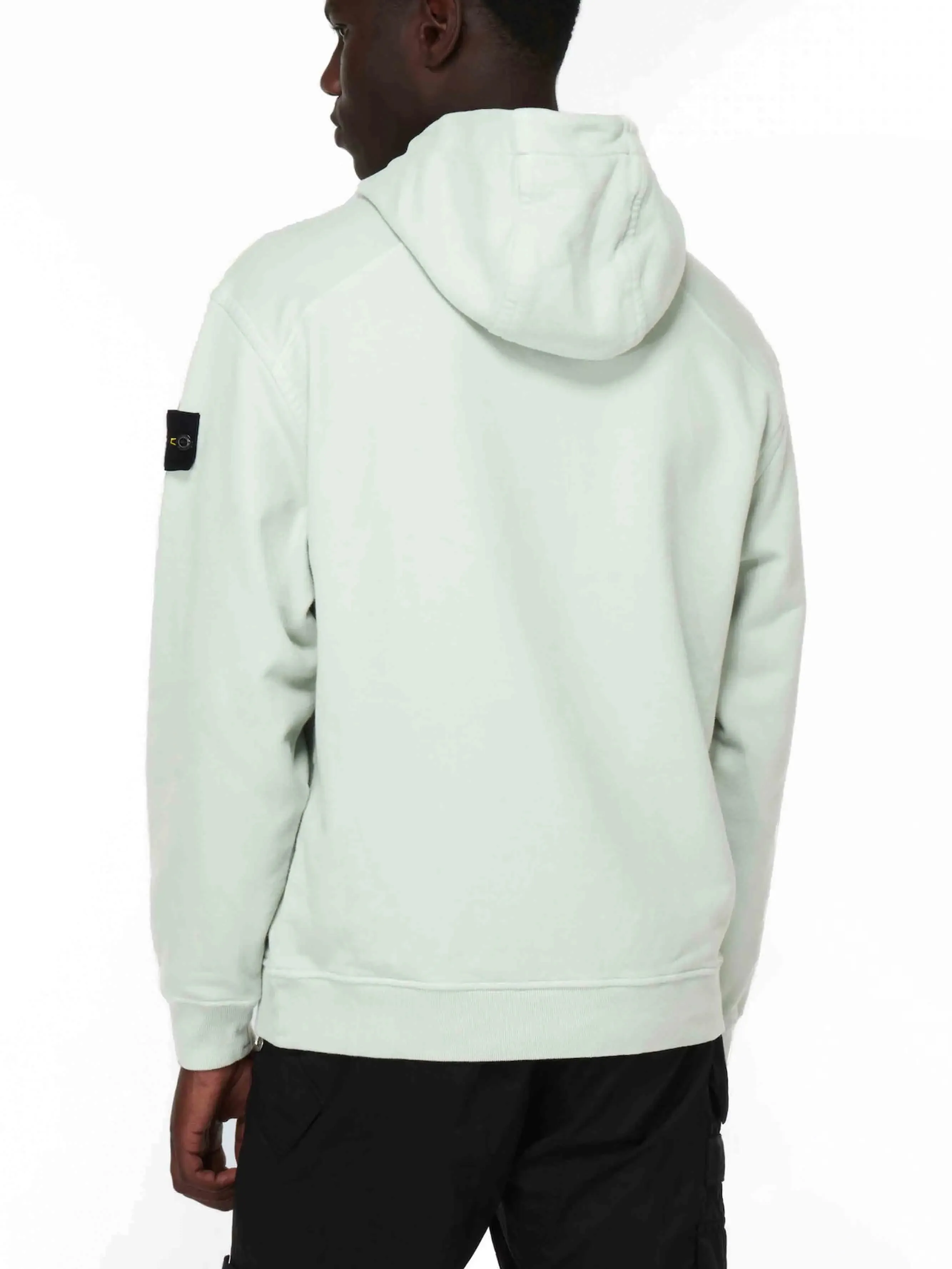 Stone Island Cotton Hooded Sweatshirt Light Blue Grey